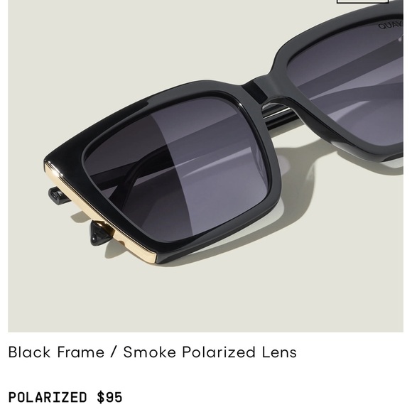 NWT Front Cover Black Smoke Polarized Quay Sunnies main image 5